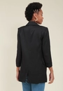 Blazer Em Alfaiataria Manga 7/8 E Botões