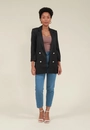 Blazer Em Alfaiataria Manga 7/8 E Botões
