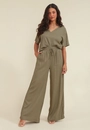 Calça Pantalona Linho Cós Médio