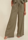 Calça Pantalona Linho Cós Médio