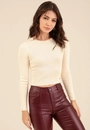 Blusa Cropped Em Tricô Manga Longa Básica