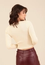 Blusa Cropped Em Tricô Manga Longa Básica