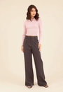 Blusa Cropped Em Tricô Manga Longa Básica