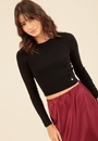 Blusa Cropped Em Tricô Manga Longa Básica