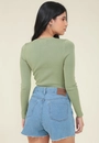 Blusa Cropped Em Tricô Manga Longa Básica