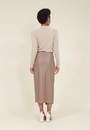 Saia Midi Em Pu Com Transpasse E Franzido Lateral