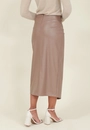 Saia Midi Em Pu Com Transpasse E Franzido Lateral