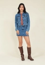 Jaqueta Jeans Com Recorte E Bolso Frontal