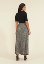 Saia Viscose Midi Fenda Frontal Animal Print Green