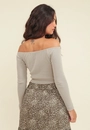 Blusa Ribana Manga Longa Decote Ombro A Ombro