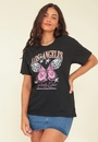 T-Shirt Em Meia Malha Com Silk Com Borboleta