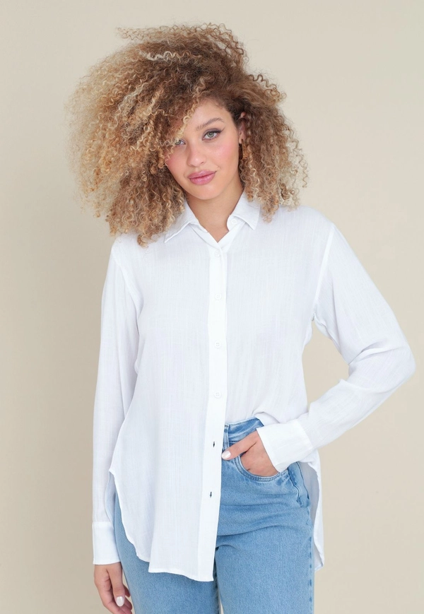 Camisa Viscolinho Oversized Manga Longa