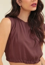 Blusa Em Viscose Twill Sem Manga E Faixa Na Cintura