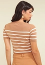 Blusa Tricô Manga Curta Listrado
