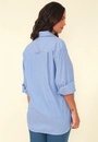 Camisa Em Tricoline Listrada Oversized