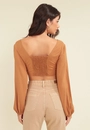 Cropped Viscolinho Manga Longa Puxador Frente