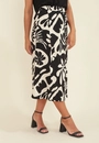 Saia Midi Em Viscose Floral Orgânico