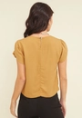 Blusa Viscose Twill Com Manga Curta Tulipa