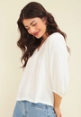 Blusa Viscolinho Manga 7/8 Decote V