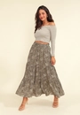 Saia Viscose Midi 3 Marias Estampa Safari