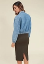 Jaqueta Jeans Bomber Com Elástico Na Barra