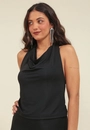 Blusa Sem Manga Em Lurex Com Gola Degagê