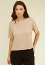 Blusa Malha Texturizada Manga Curta Abertura Lateral