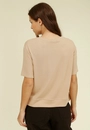 Blusa Malha Texturizada Manga Curta Abertura Lateral