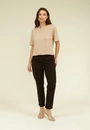 Blusa Malha Texturizada Manga Curta Abertura Lateral