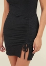 Vestido Curto Em Malha Lurex Com Puxador Na Lateral