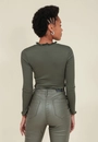 Blusa Cropped Manga Longa Frufru