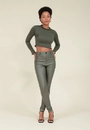 Blusa Cropped Manga Longa Frufru