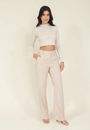 Blusa Cropped Manga Longa Frufru