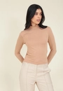 Blusa Básica Malha Tricô Manga Longa Gola Alta