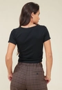 Blusa Ribana Canelada Manga Curta Decote U