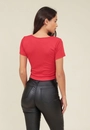 Blusa Ribana Canelada Manga Curta Decote U