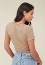 Blusa Ribana Canelada Manga Curta Decote U