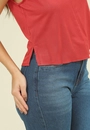 Blusa Malha Sem Manga Abertura Lateral