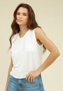 Blusa Malha Sem Manga Abertura Lateral