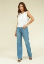 Blusa Malha Sem Manga Abertura Lateral