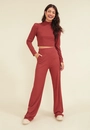 Blusa Malha Canelada Cropped Gola Alta
