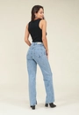 Calça Jeans Reta Com Strass