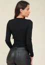 Blusa Viscolycra Manga Longa Com Franzido Lateral