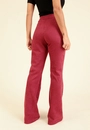 Calça Flare Suede Com Nervura