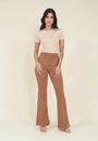 Calça Flare Suede Com Nervura