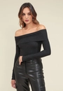 Blusa Em Malha Lurex Manga Longa Ombro A Ombro