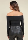Blusa Em Malha Lurex Manga Longa Ombro A Ombro