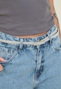 Calça Reta Cinto Strass