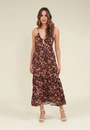 Vestido Midi Em Viscose Com Alça E Estampa Animal Print