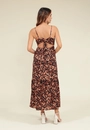 Vestido Midi Em Viscose Com Alça E Estampa Animal Print